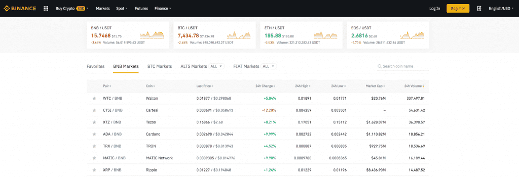binance trading screenshot