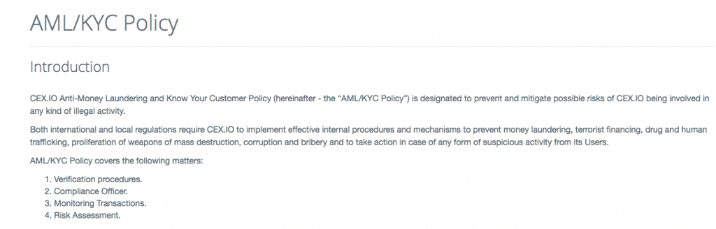 KYC screenshot cex.io