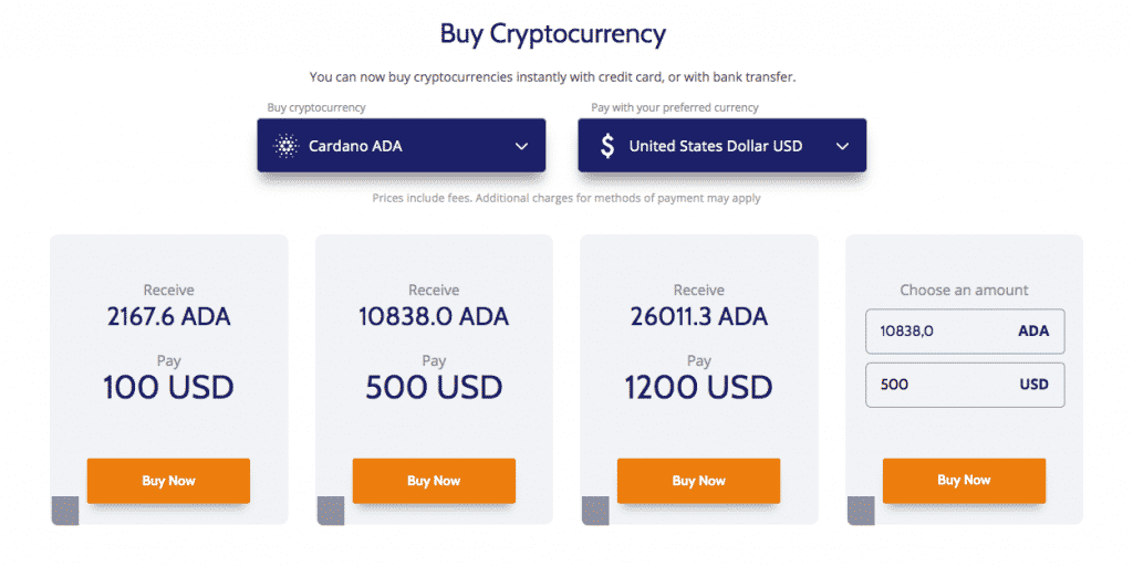 buy altcoin section screenshot on coinmama