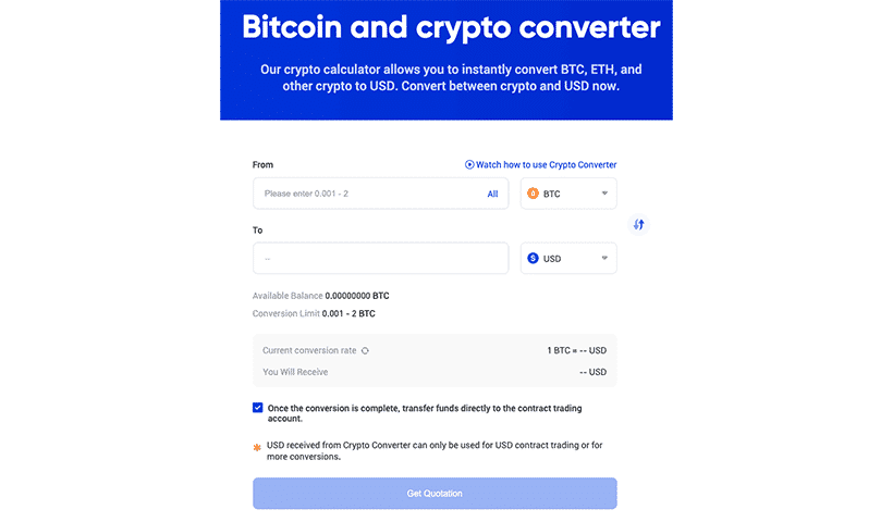Phemex converter