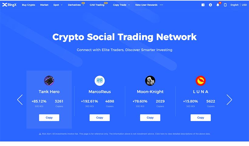 BingX home page